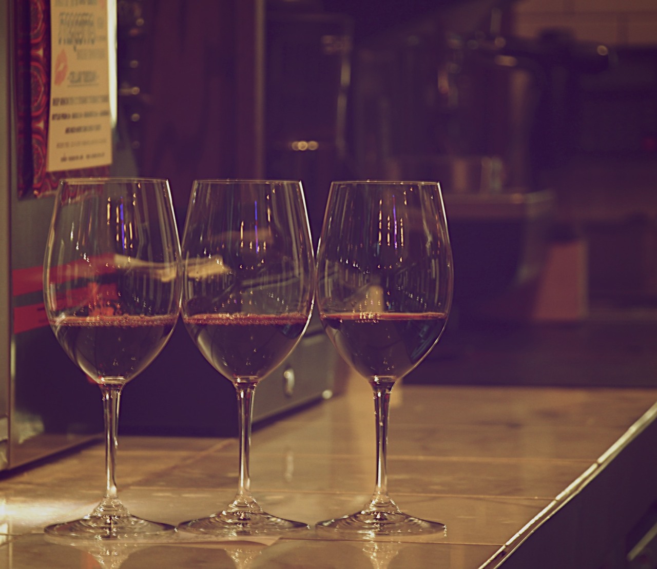 Three glasses of red