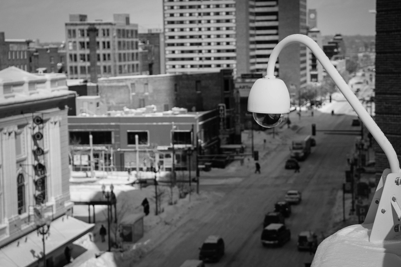 Big Brother Shortly after taking this picture a security guard from the City Center came up to me to tell me I was not allowed to take pictures from the roof of their parking garage. It is apparently a private lot and you need to check with the head security before taking pictures from their roof. So