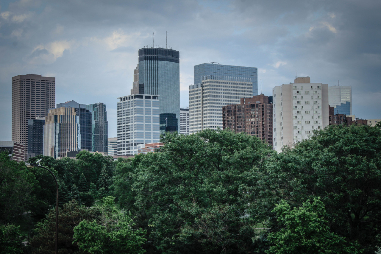Downtown Minneapolis over Loring Park