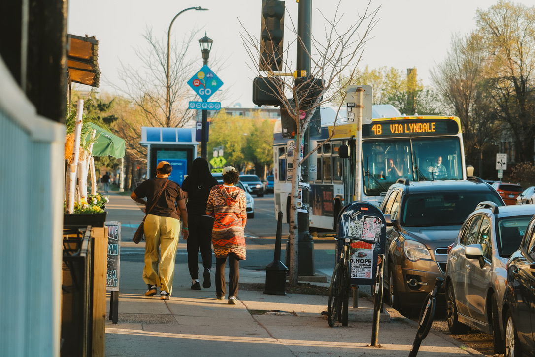 Women walking down Lyndale Avenue