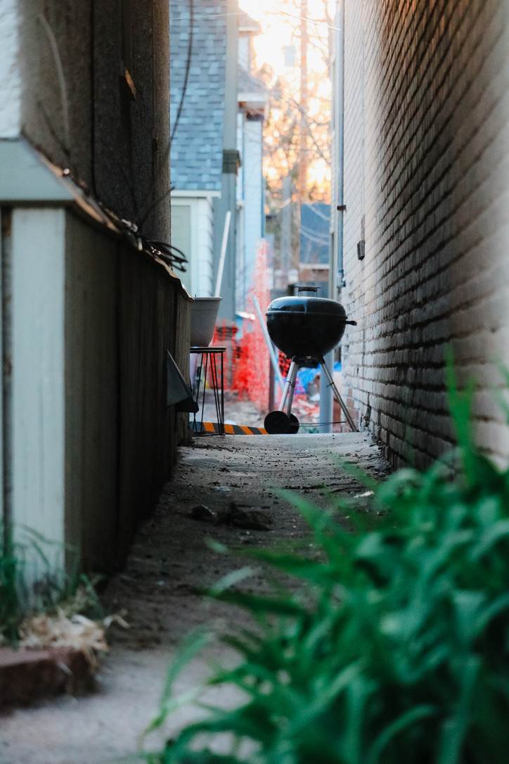 A grill in the alley
