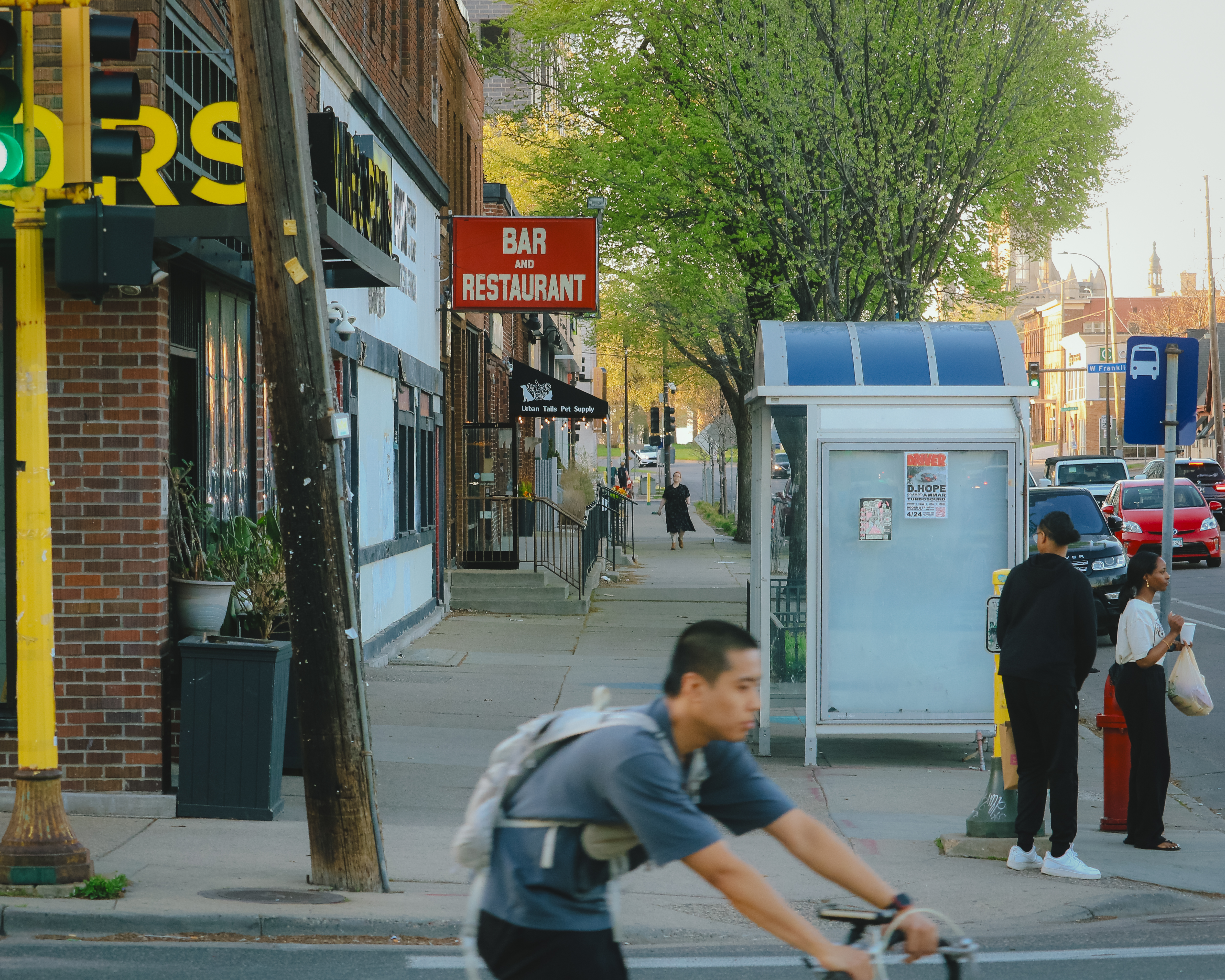 Biker going past the Red Dragon
