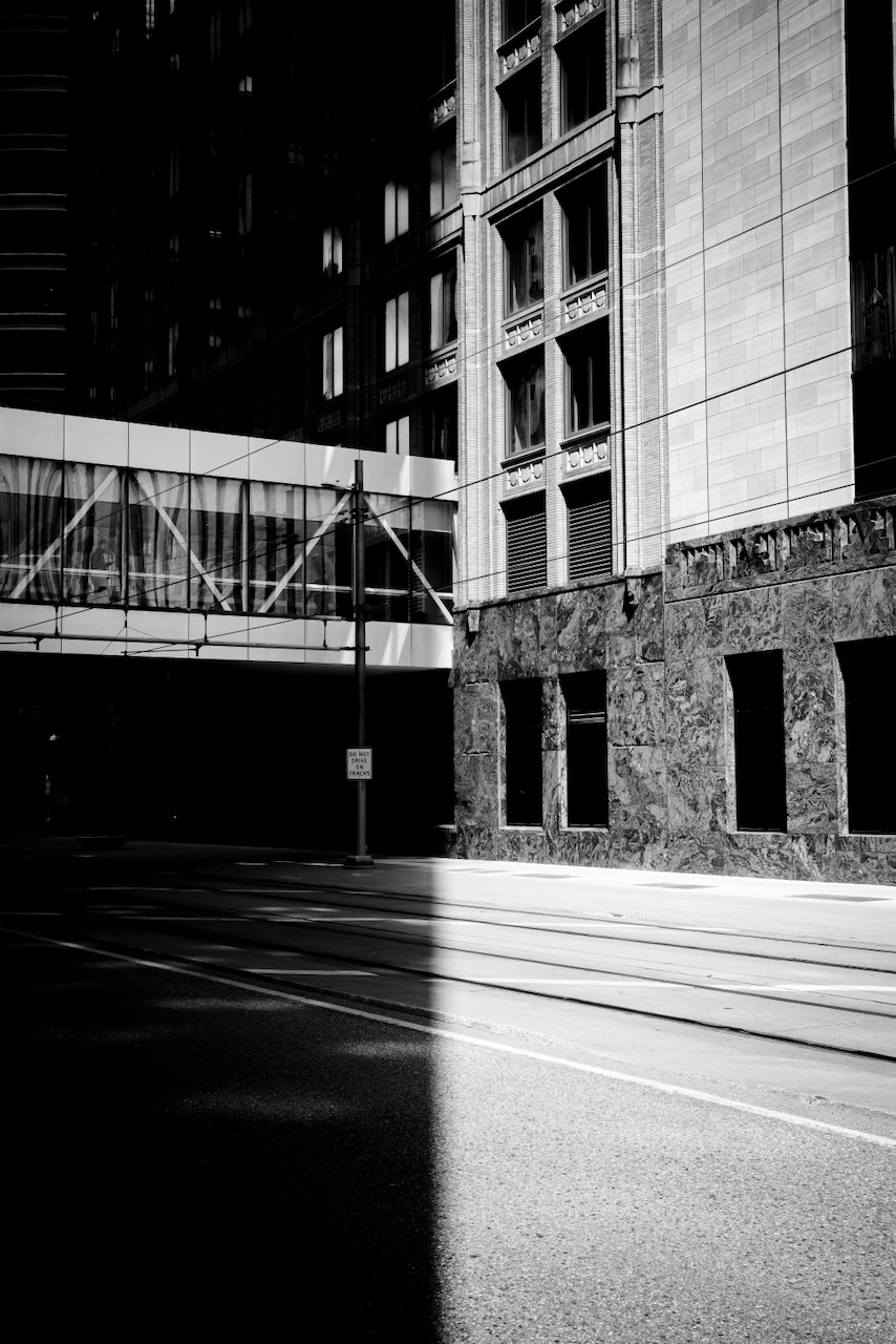 Shadow line across 5th street - Downtown Minneapolis