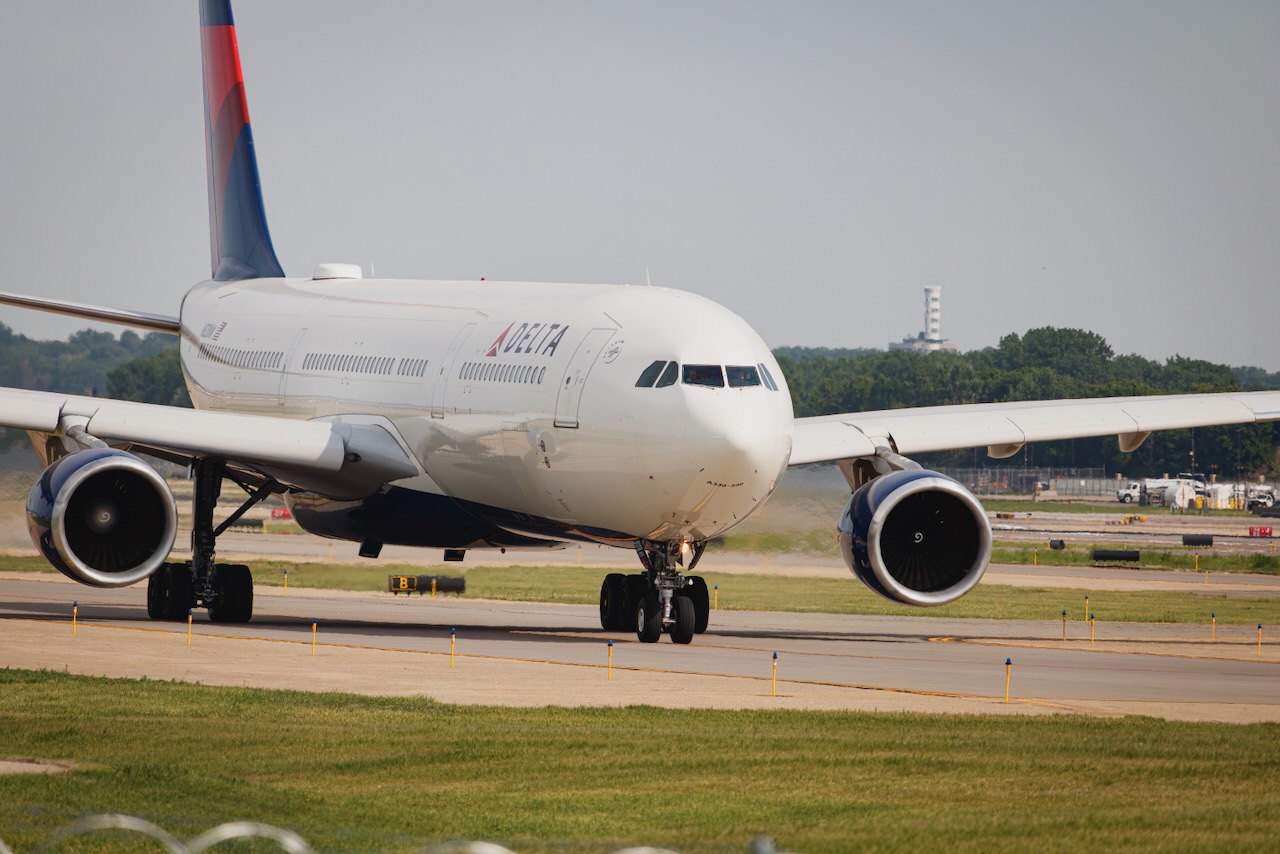 Delta Airbus A330 rolling to the runway