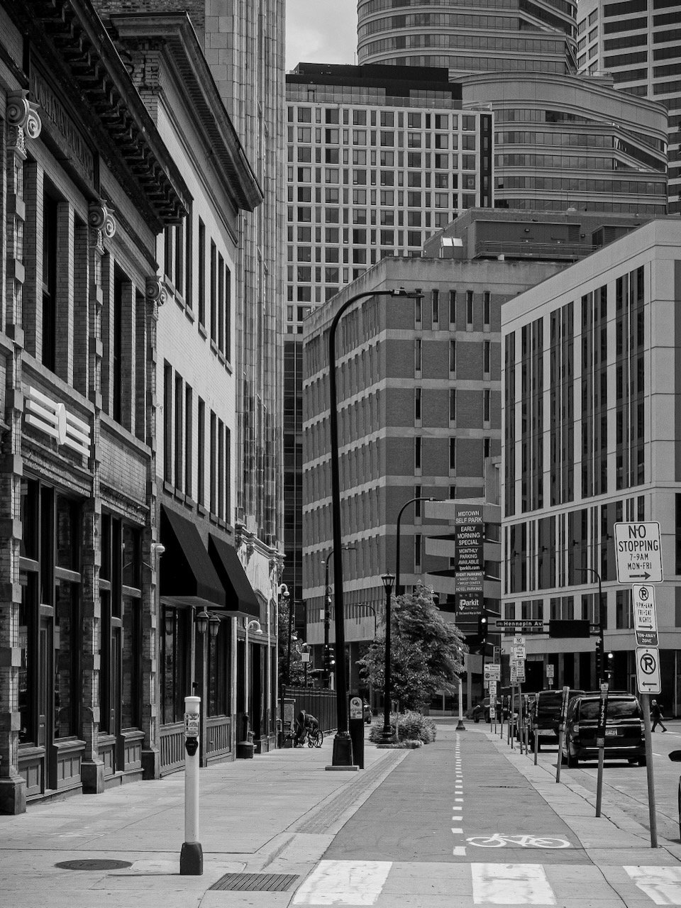 View down fourth street - downtown Minneapolis