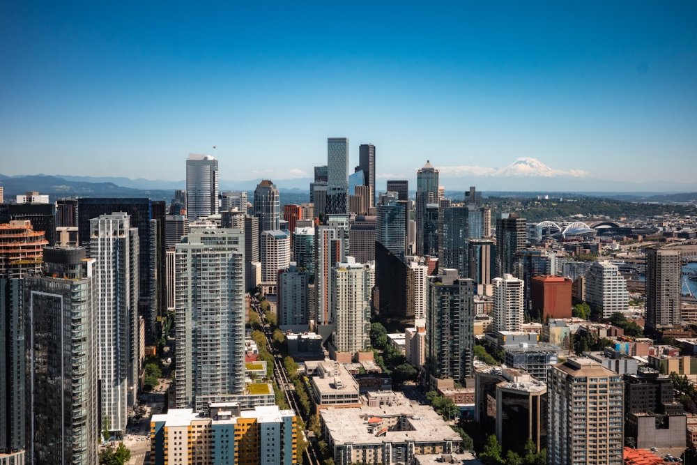 Downtown Seattle & Mount Rainier