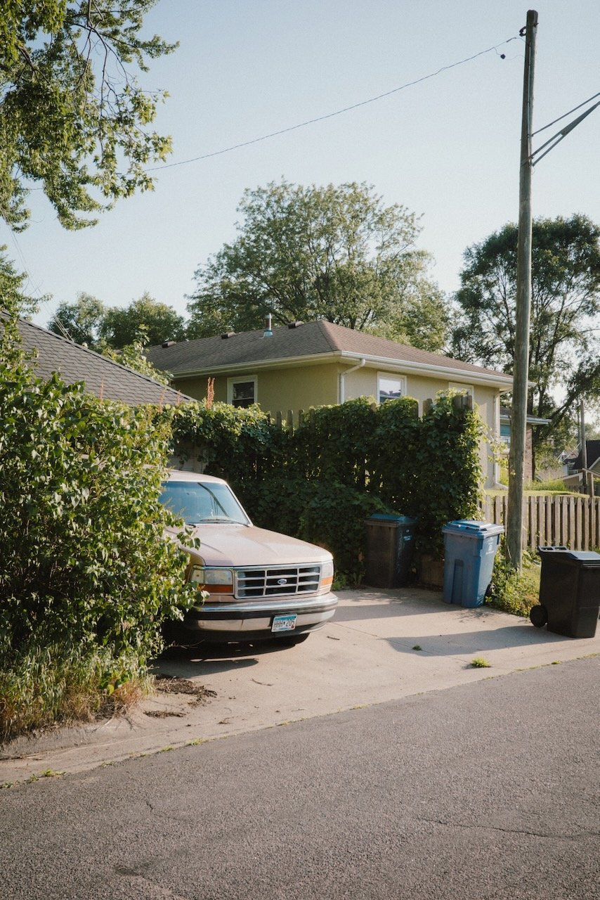 Northeast Minneapolis vintage truck outside in the driveway