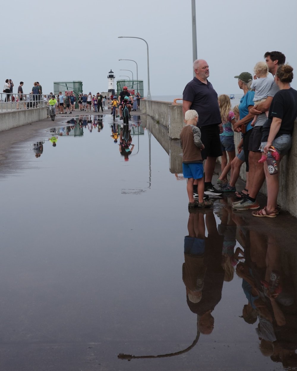 Reflections from the water from the waves - Canal Park - Duluth